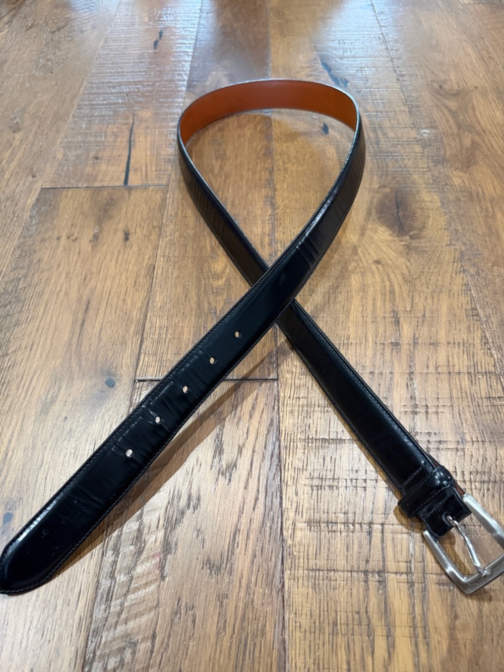 Coach Classic Black Leather Men's Belt with Tan Lining - Picture 7 of 7
